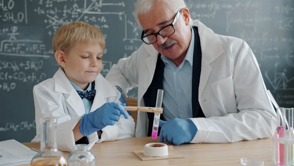 Science experiment in a classroom
